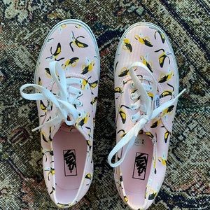 Vans banana print light pink sneakers